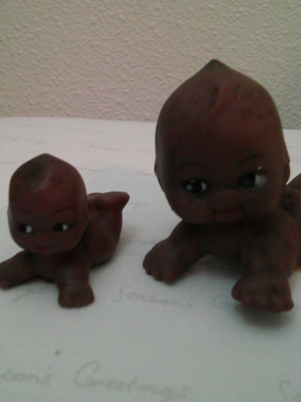 African Amercian two rubber babies, one is 1/2" and one is 3" long approx.